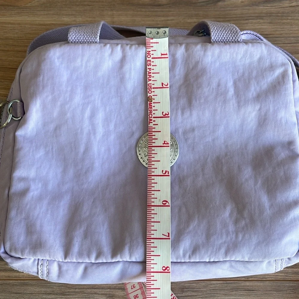 Kipling  Miyo Insulated Water Resistant Lavender Women's Bag with Pom Pom Charm - Picture 6 of 10